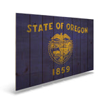Oregon State Historic Flag on Wood