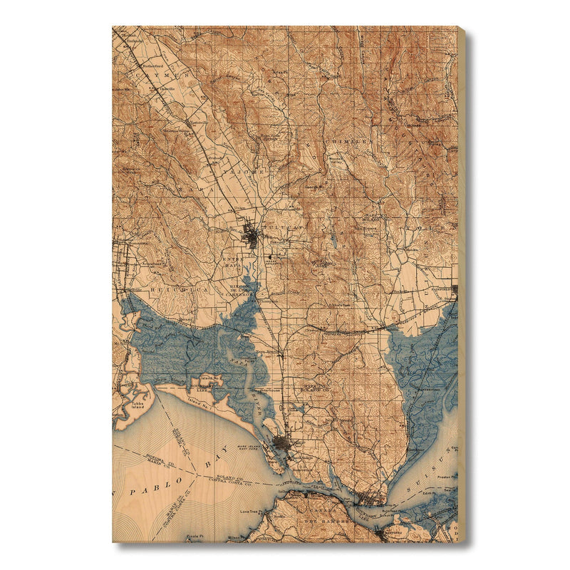 Napa, California Map from 1902 DaydreamHQ Grand Wood Wall Art 24x36