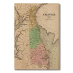 Delaware Map from 1838 DaydreamHQ Grand Wood Wall Art 24x36