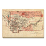 Montana Map from 1883 DaydreamHQ Grand Wood Wall Art 24x18