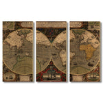 World Map from 1595 DaydreamHQ Grand Wood Wall Art 60x40 (3pc set)