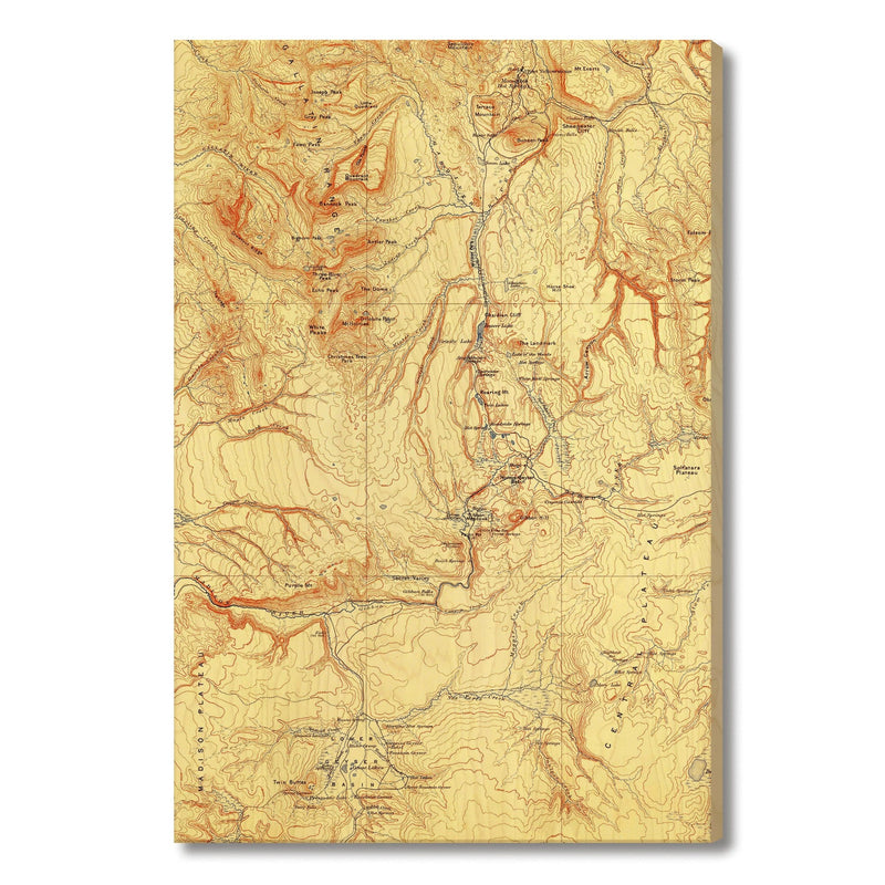 Yellowstone Map from 1908 DaydreamHQ Grand Wood Wall Art 24x36