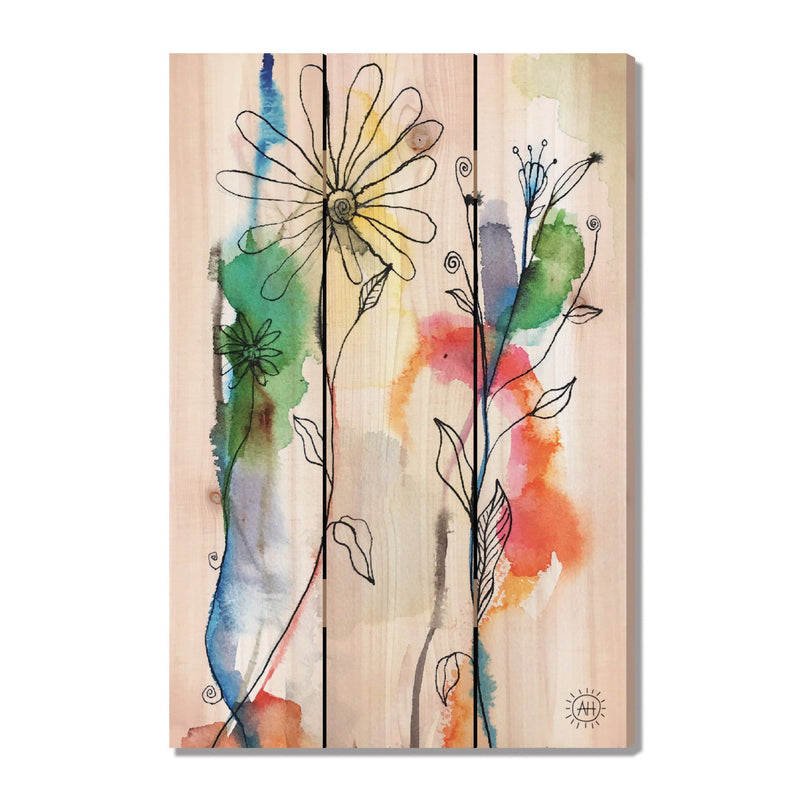 Abstract Flow Flowers by Henning DaydreamHQ Fine Art on Wood 16x24