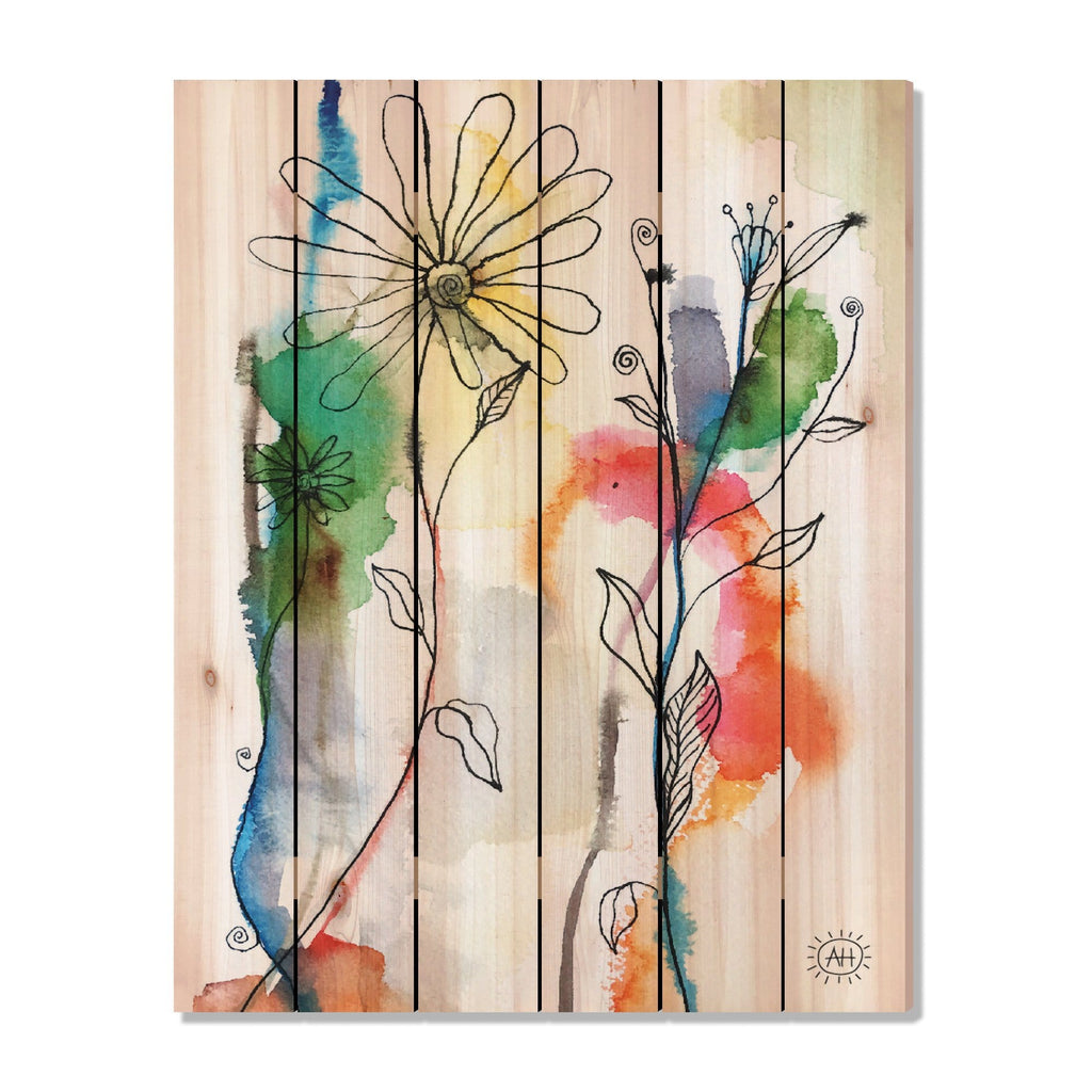 Abstract Flow Flowers by Henning DaydreamHQ Fine Art on Wood 32x42