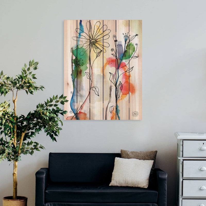 Abstract Flow Flowers by Henning DaydreamHQ Fine Art on Wood