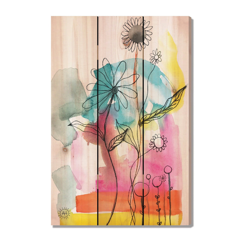 Bright Flowers by Henning DaydreamHQ Fine Art on Wood 16x24