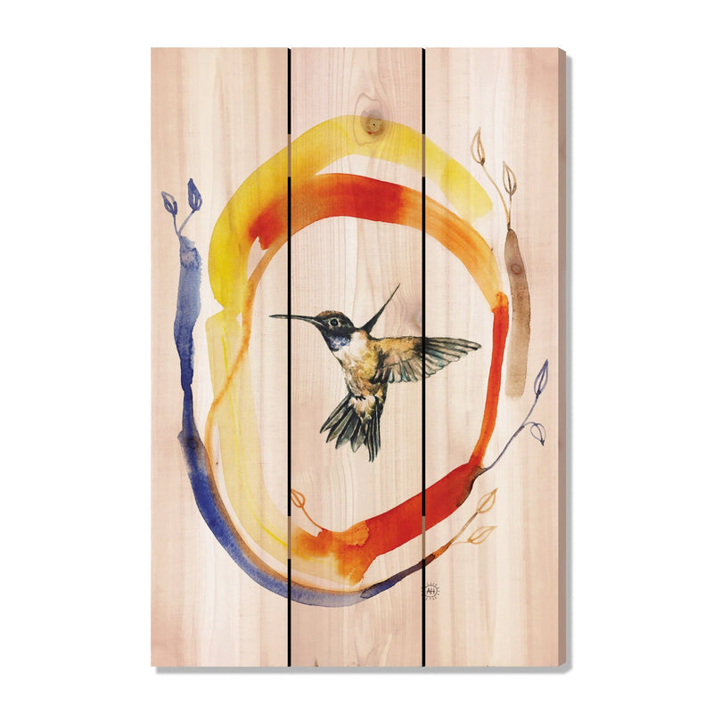 Hummingbird Circle by Henning DaydreamHQ Fine Art on Wood 16x24