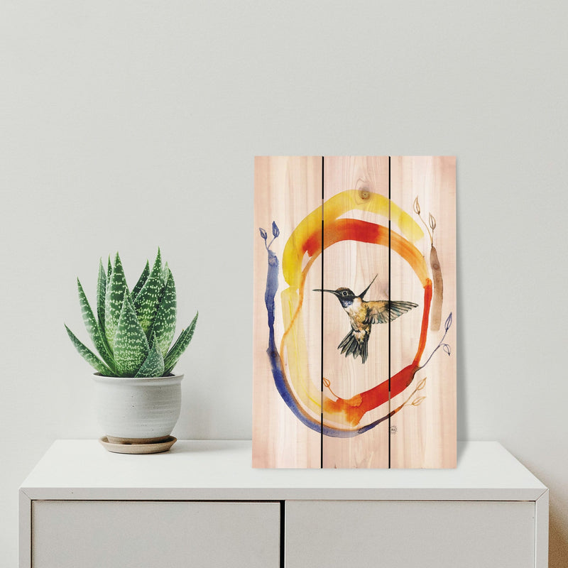 Hummingbird Circle by Henning DaydreamHQ Fine Art on Wood