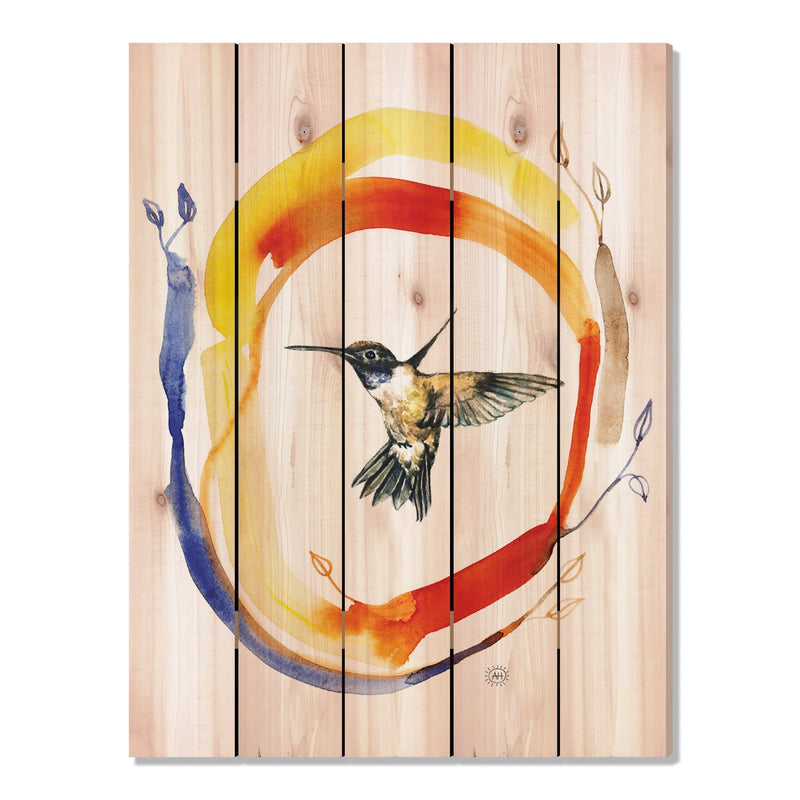 Hummingbird Circle by Henning DaydreamHQ Fine Art on Wood 28x36