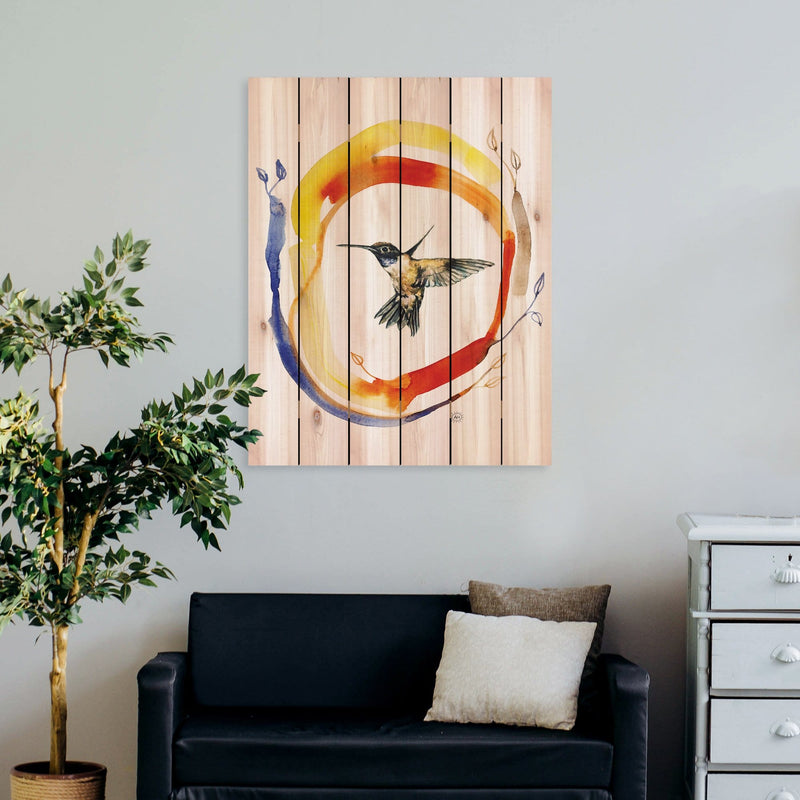Hummingbird Circle by Henning DaydreamHQ Fine Art on Wood