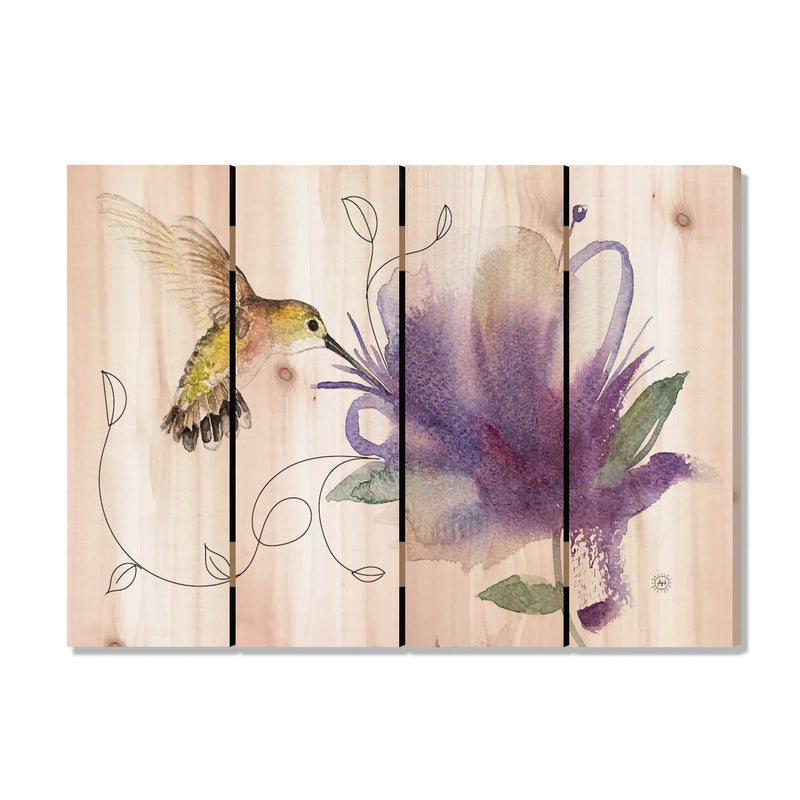 Purple Pollinator by Henning DaydreamHQ Fine Art on Wood 22x16