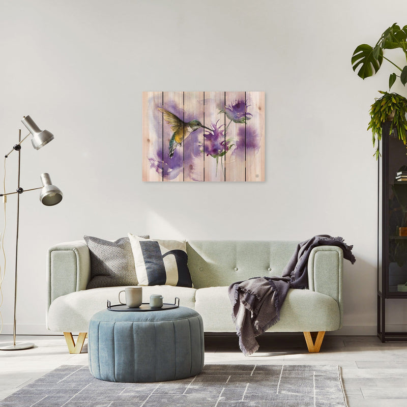 Two Purple Flowers by Henning DaydreamHQ Fine Art on Wood 33x24