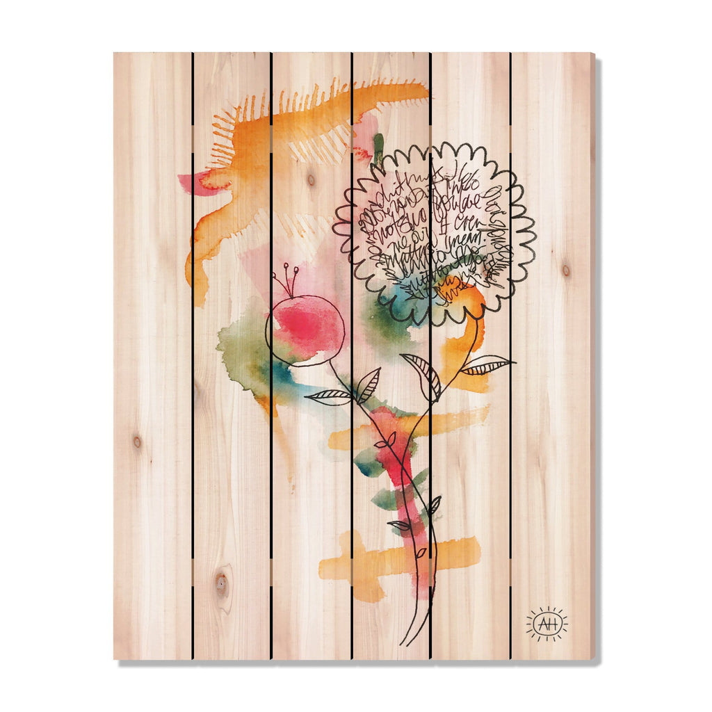 Writing Flowers by Henning DaydreamHQ Fine Art on Wood 32x42