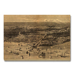 Chicago, Illinois City Illustration from 1874 DaydreamHQ Grand Wood Wall Art 24x18