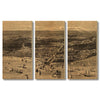 Chicago, Illinois City Illustration from 1874 DaydreamHQ Grand Wood Wall Art 72x48 (3pc set)