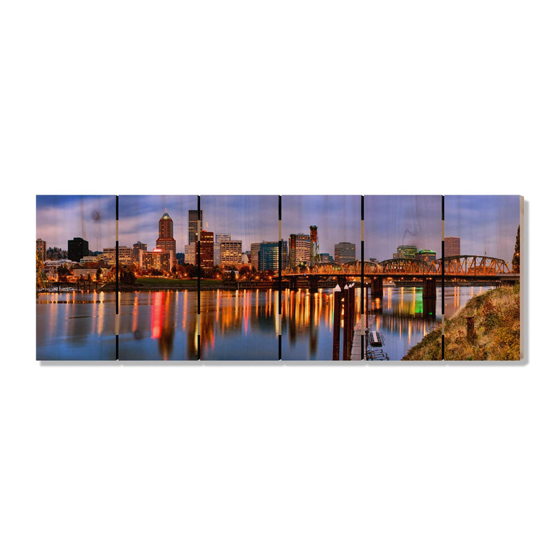 City Skyline - Photography on Wood DaydreamHQ Photography on Wood 32x11