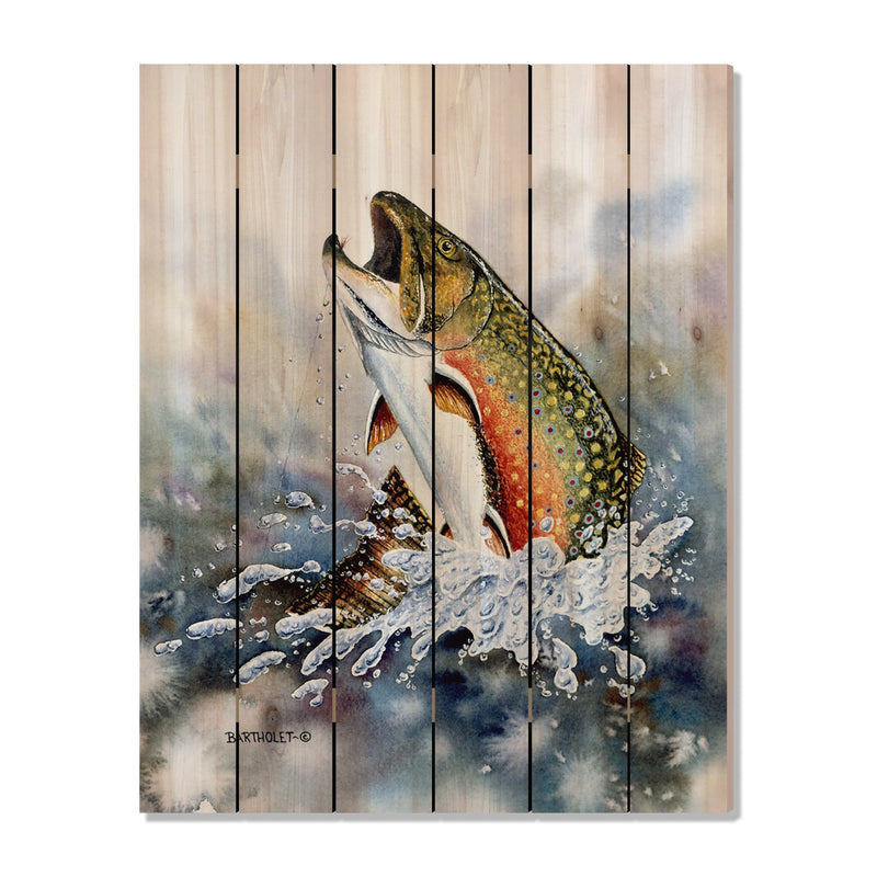 Brook Trout Painting by Bartholet on Wood - Wall Art – Grand Wood Wall Art  by DaydreamHQ