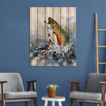 Brook Trout Painting by Bartholet on Wood - Wall Art – Grand Wood