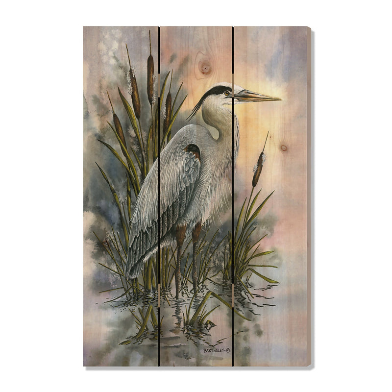 First Light Heron by Bartholet DaydreamHQ Fine Art on Wood 16x24
