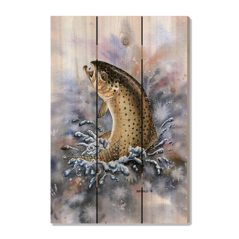 Fish On (Brown Trout) by Bartholet DaydreamHQ Fine Art on Wood 16x24