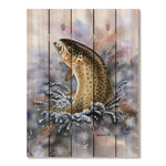 Fish On (Brown Trout) by Bartholet DaydreamHQ Fine Art on Wood 28x36