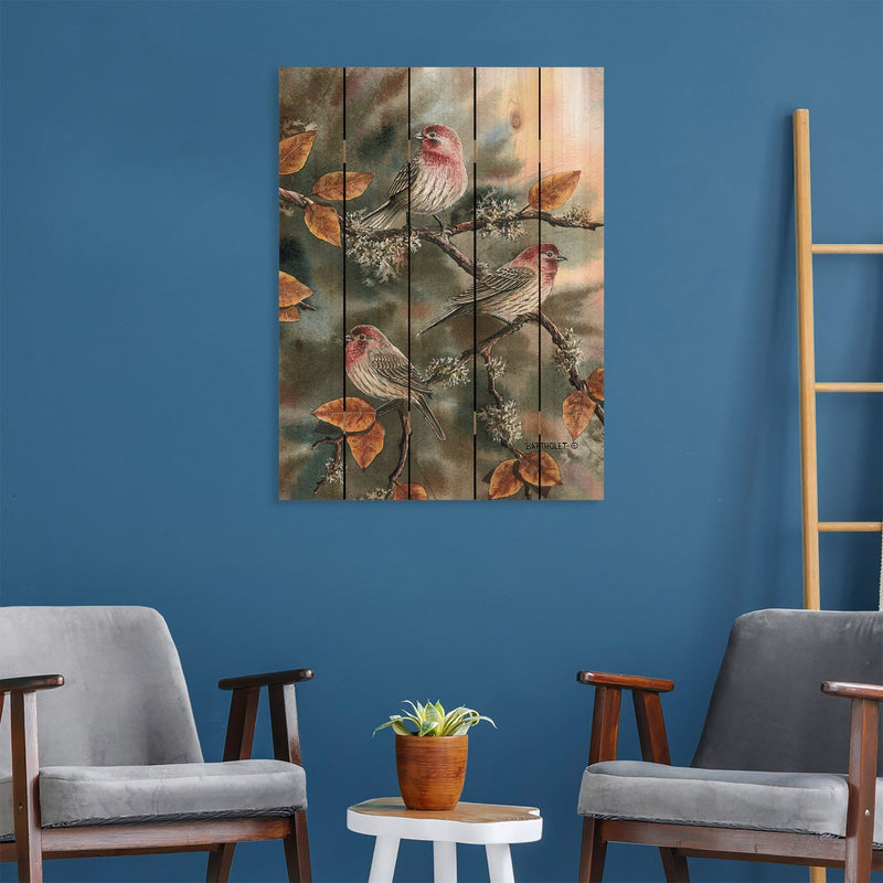 House Finches by Bartholet DaydreamHQ Fine Art on Wood