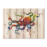 Rainbow Octopus by Bartholet DaydreamHQ Fine Art on Wood 33x24
