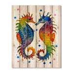 Rainbow Seahorses by Bartholet DaydreamHQ Fine Art on Wood 32x42