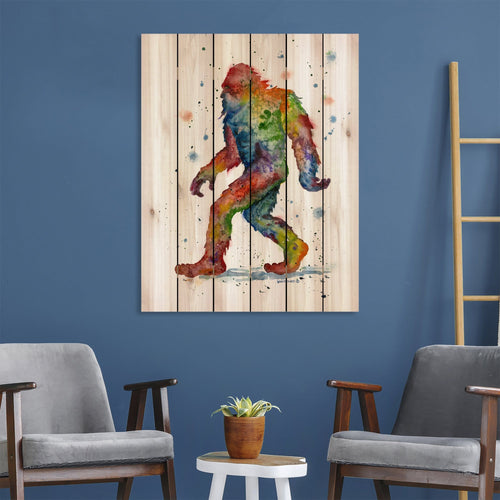 Rainbow Sasquatch by Bartholet DaydreamHQ Fine Art on Wood 32x42