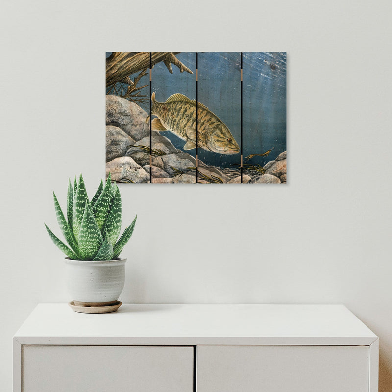 Smallie Fish by Bartholet DaydreamHQ Fine Art on Wood