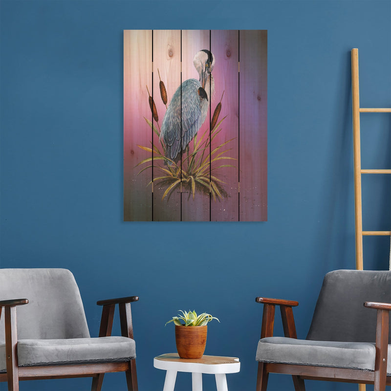 Sunset Heron by Bartholet DaydreamHQ Fine Art on Wood 28x36