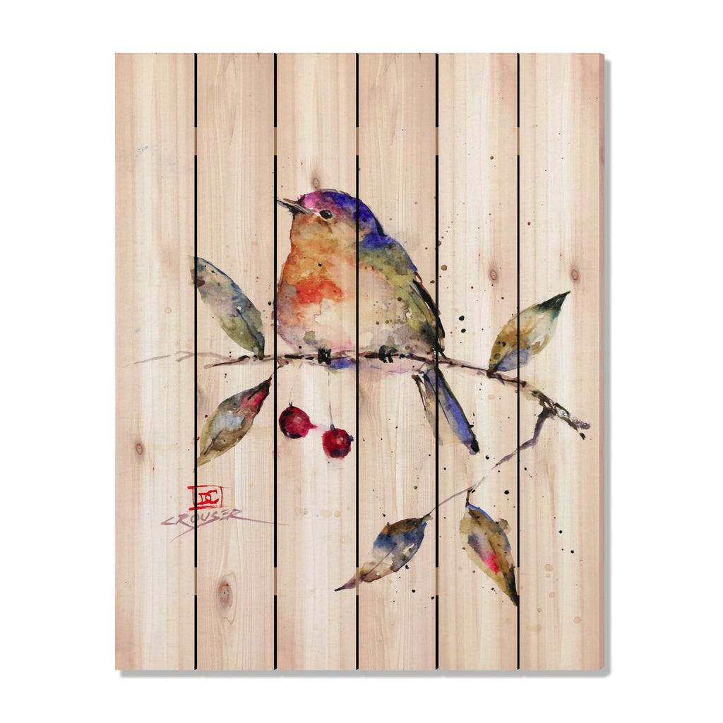 Birds & Berries by Crouser DaydreamHQ Fine Art on Wood 32x42