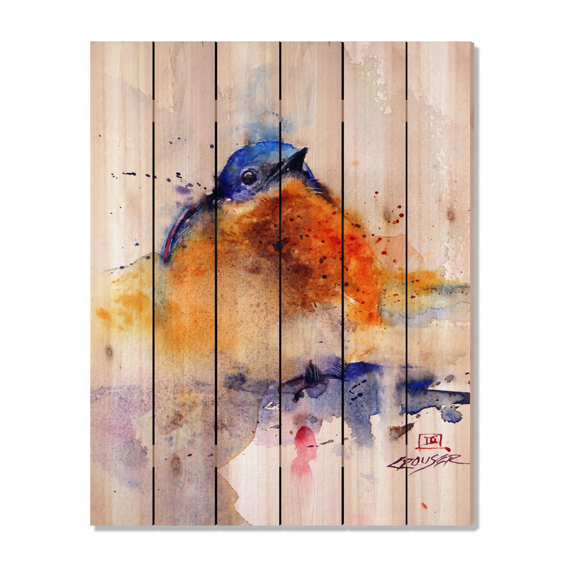 Baby Blue Bird by Crouser DaydreamHQ Fine Art on Wood 32x42