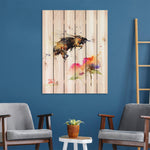 Bee & Flower by Crouser DaydreamHQ Fine Art on Wood
