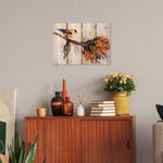 Bird & Sunflower by Crouser DaydreamHQ Fine Art on Wood 22x16