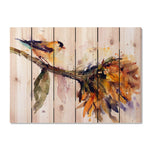Bird & Sunflower by Crouser DaydreamHQ Fine Art on Wood 33x24