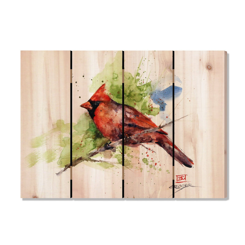 Colorful Cardinal by Crouser DaydreamHQ Fine Art on Wood 22x16