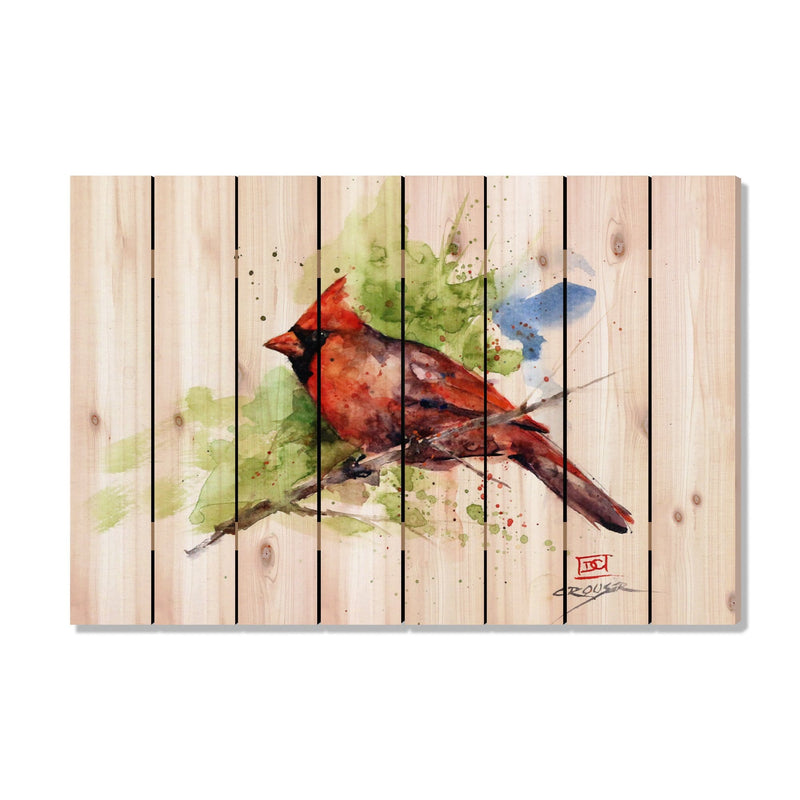 Colorful Cardinal by Crouser DaydreamHQ Fine Art on Wood 44x30