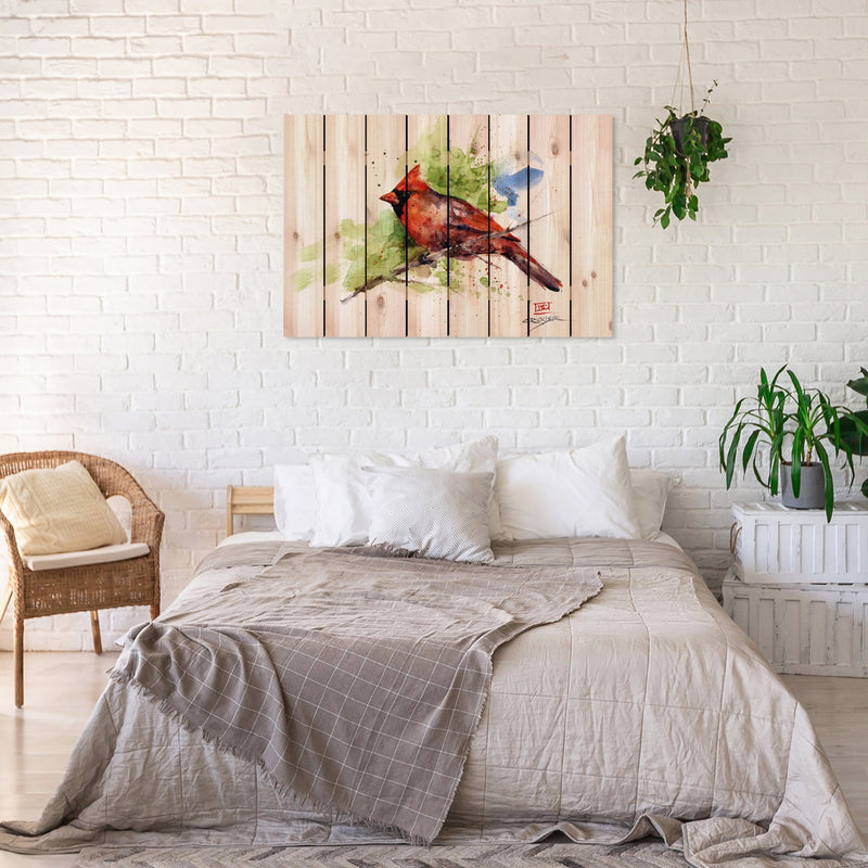 Colorful Cardinal by Crouser DaydreamHQ Fine Art on Wood