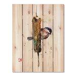 Chickadee & Cattail by Crouser DaydreamHQ Fine Art on Wood 28x36