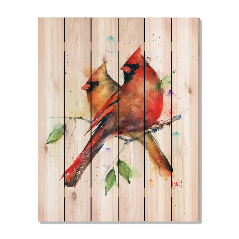 Cardinal Couple by Crouser DaydreamHQ Fine Art on Wood 32x42