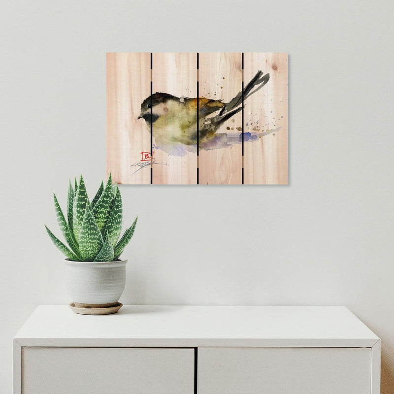 Chickadee by Crouser DaydreamHQ Fine Art on Wood