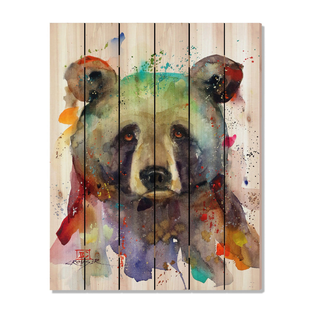 Colorful Bear by Crouser DaydreamHQ Fine Art on Wood 32x42