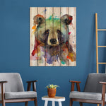 Colorful Bear by Crouser DaydreamHQ Fine Art on Wood