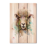 Colorful Sheep by Crouser DaydreamHQ Fine Art on Wood 16x24
