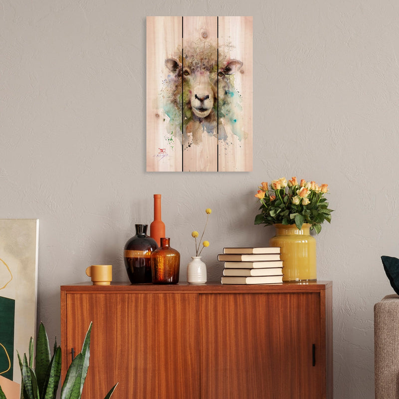 Colorful Sheep by Crouser DaydreamHQ Fine Art on Wood