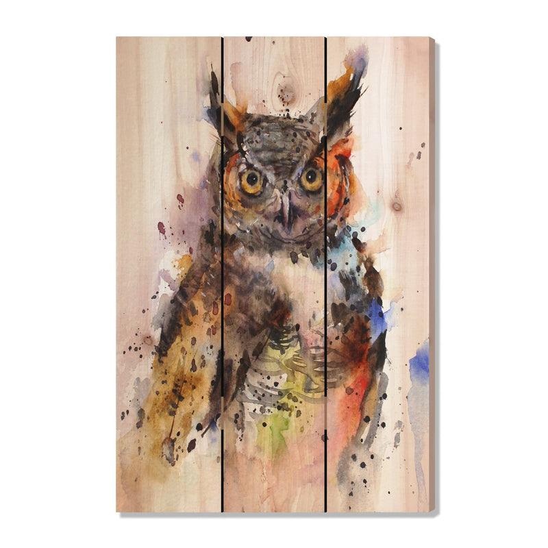 Great Horned Owl by Crouser DaydreamHQ Fine Art on Wood 16x24