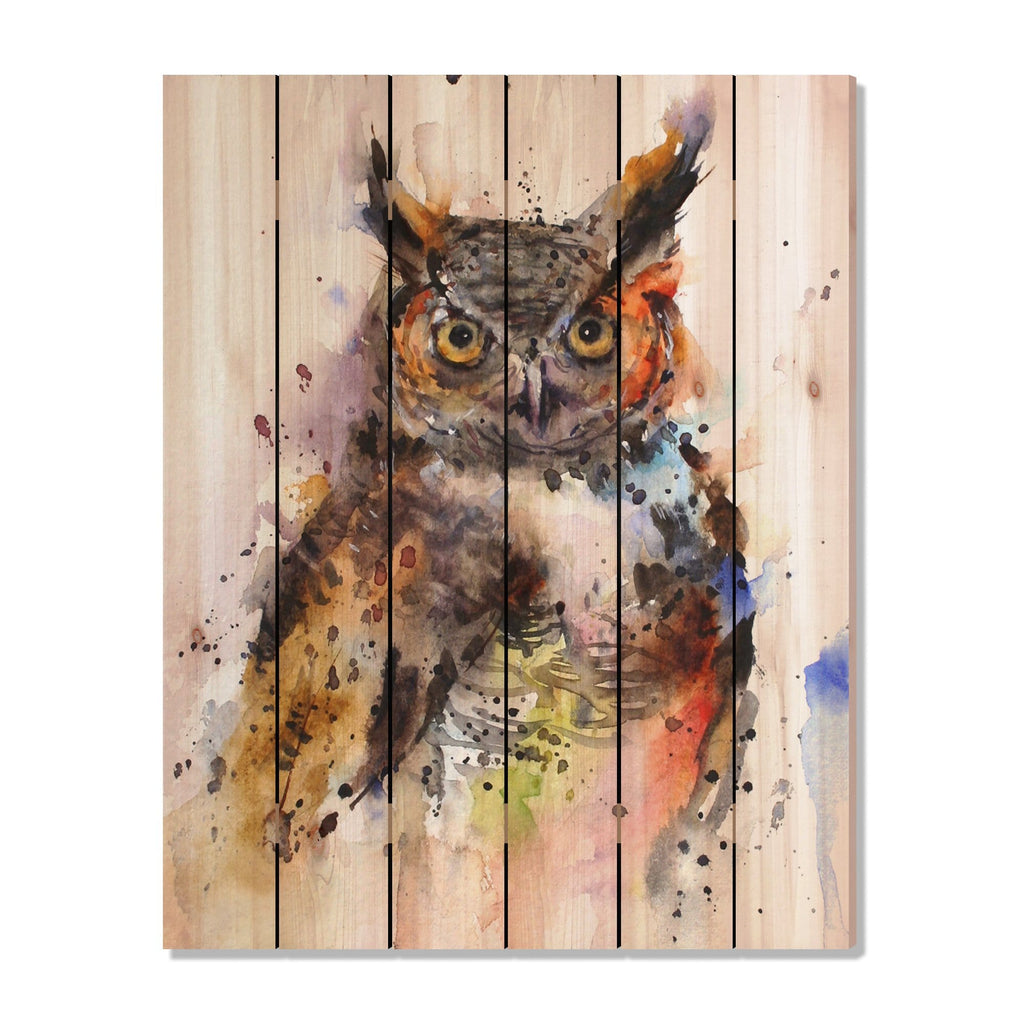 Great Horned Owl by Crouser DaydreamHQ Fine Art on Wood 32x42