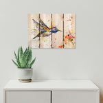 Colorful Hummingbird in Flight by Crouser DaydreamHQ Fine Art on Wood