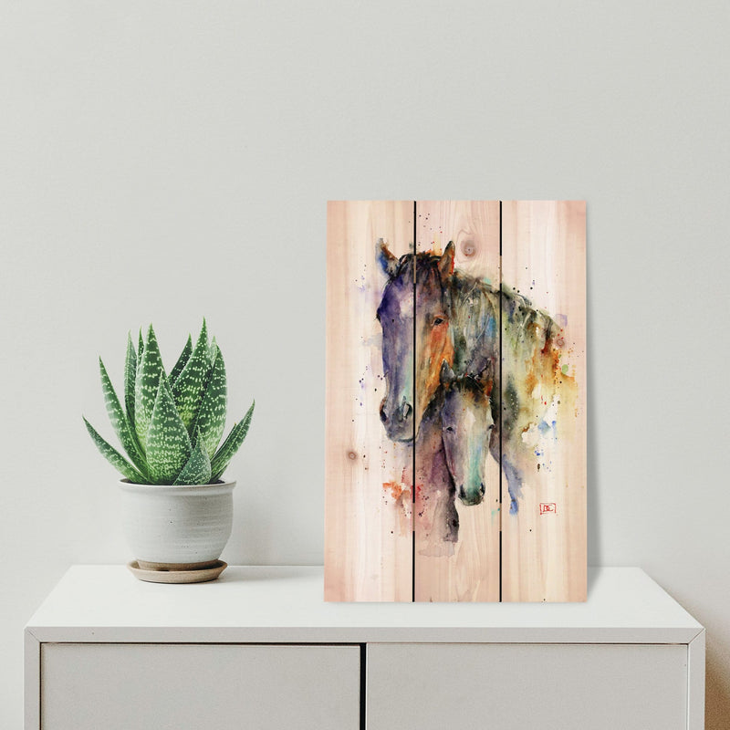 Mare & Foal by Crouser DaydreamHQ Fine Art on Wood